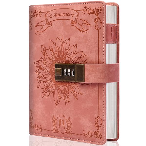 Lock Diary for Women Vintage Lock Journal Refillable Personal Locking Diary L...