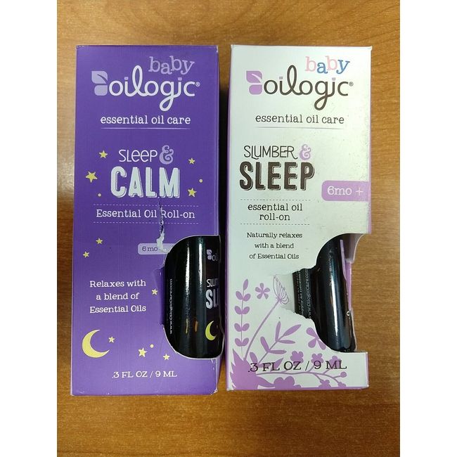2 Baby Oilogic Slumber & Sleep Essential Oil Roll-On *Shelf Wear* - W7A