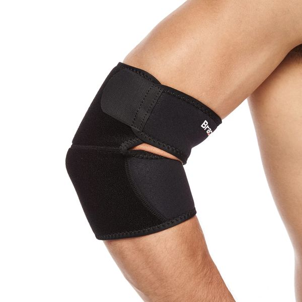 BraceUP Elbow brace for Tendonitis and Tennis Elbow - Tennis Elbow brace for Men and Women, Tendonitis Elbow Strap, Forearm Brace, Arm Brace, Tennis Elbow Relief, Golfers Elbow Brace (Black)