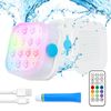 2 Pack Rechargeable Submersible LED Lights with Remote Control Waterproof RGB