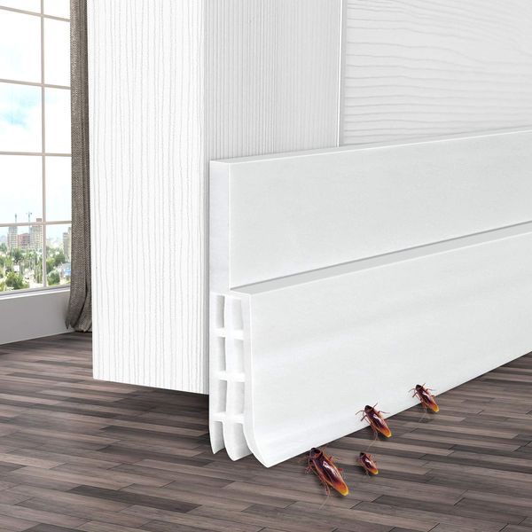 Door Draft Stopper Weather Stripping - Ohuhu Under Doors Bottom Seal Strip Sweep Blocker Gap Filler - Flexible Noise Insulation Draft Guard for Garage Exterior and Interior Doors 39"L x2"W