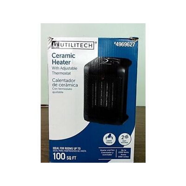 Compact Personal Indoor Electric Space Heater with Thermostat, Utilitech