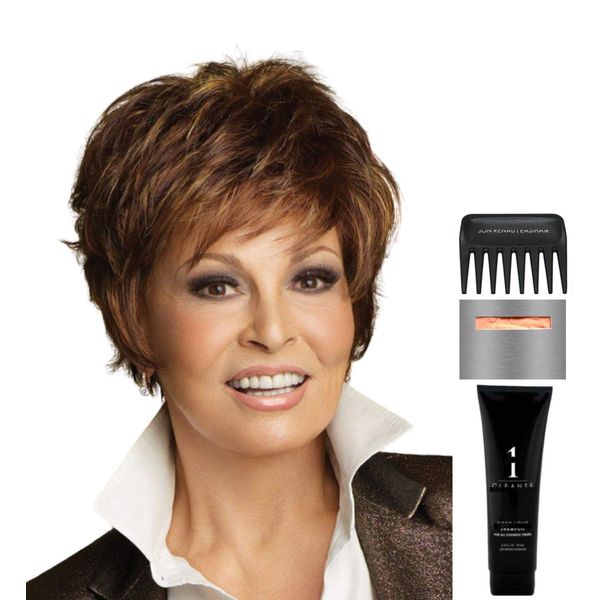 Bundle - 5 items: Sparkle by Raquel Welch Wig, Christy's Wigs Q & A Booklet, Wig Shampoo, Wig Cap & Wide Tooth Comb - Color: R829S+