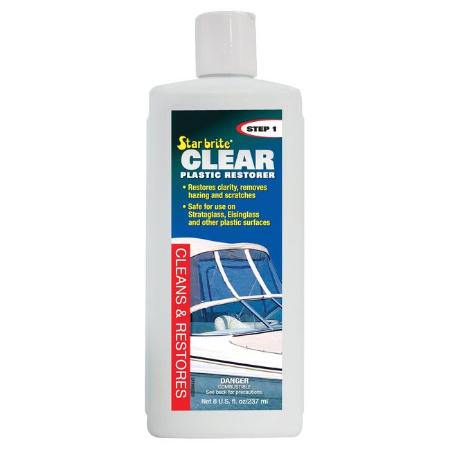 STAR BRITE Clear Plastic Restorer - Haze & Scratch Remover- Step 1 - 8 OZ (087208)