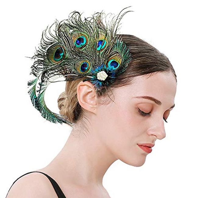 Feather Hair Clip. Peacock Feather. Feathers Hair Extensions.