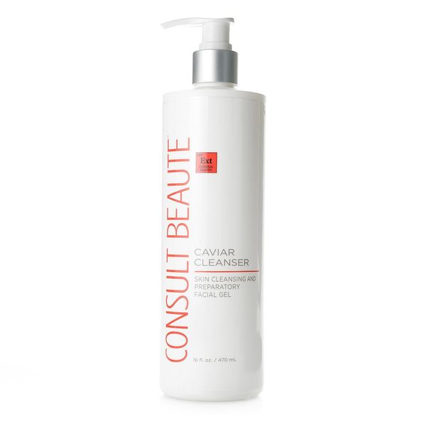 Consult Beaute Caviar Cleanser - 16 oz - Gentle Facial Gel to Foam Wash & Makeup Remover with Lime Pearl Caviar