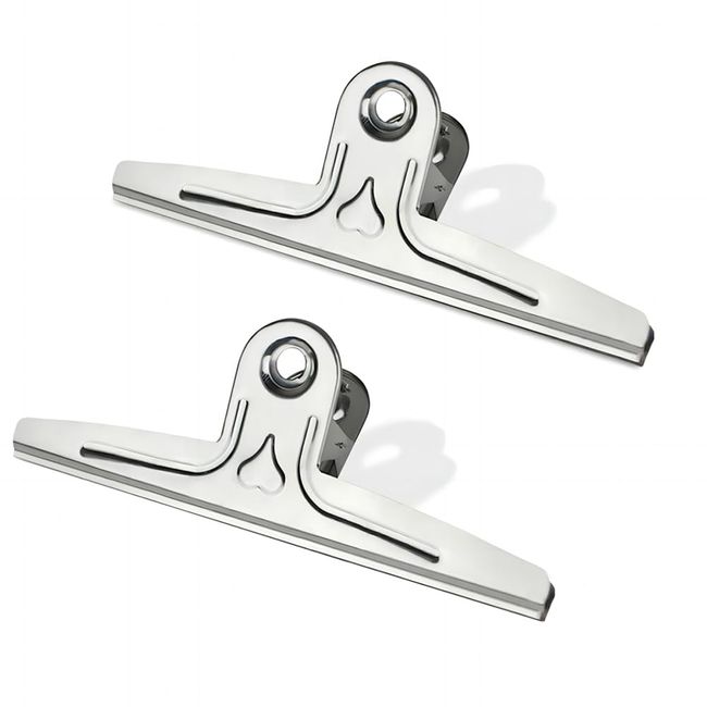 Extra Large Bull Clips Stainless Steel, Coideal 2 Pcs 30cm Jumbo XXL Silver Metal File Binder Clip Clamps Heavy Duty for Home Office School (11 4/5 Inch)