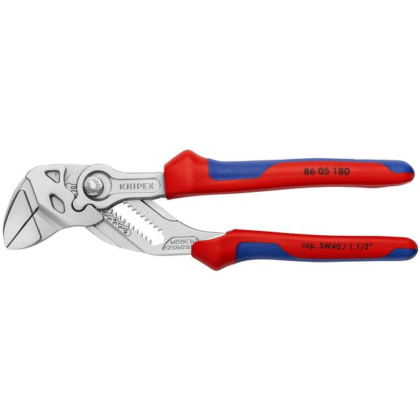 KNIPEX Tools - Pliers Wrench, Chrome, Multi-Component (8605180), 7-1/4 inches