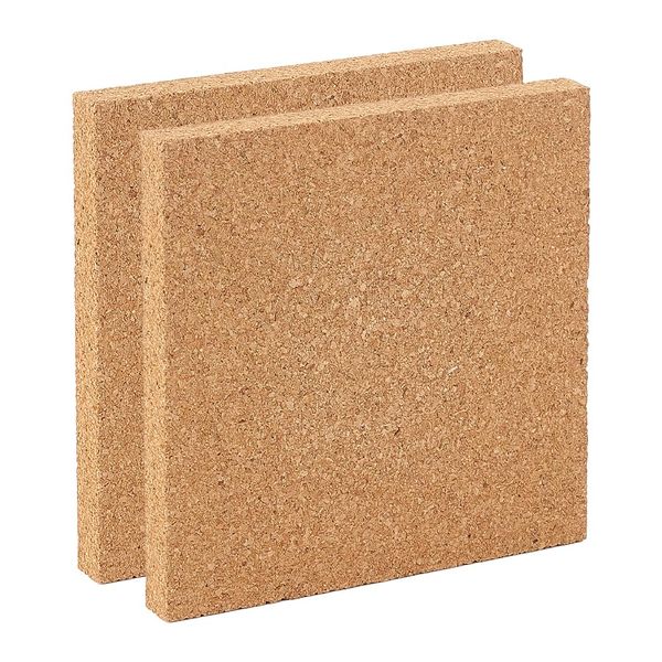 OLYCRAFT 2Pcs Wood Corkboard 15x15cm Square Cork Board Non Adhesive Cork Bulletin Board 1.5cm Thick Decorative Hanging Pin Board for Wall Decoration Party and DIY Crafts Supplies