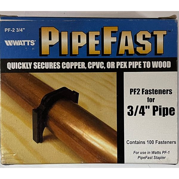 PIPEFAST WATTS PF2 FASTENERS FOR 3/4" COPPER CPVC PEX PF-1 PIPE FAST STAPLE GUN