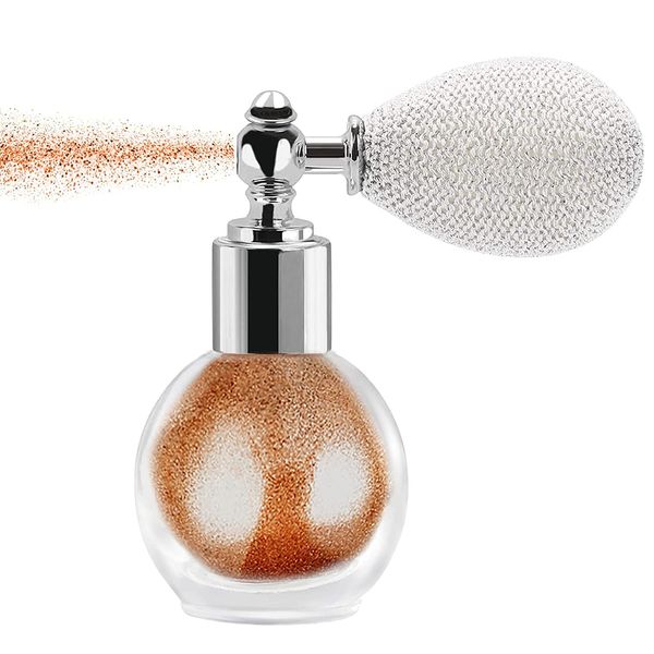 MAEPEOR Body Glitter Spray 5 Colors Shimmer Sparkle Powder Spray Glitter High Gloss Spray for Face Body Hair Cosmetic (60g, T04 Bronze)