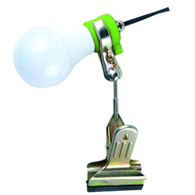 Fujikura KY-08W-SC Clip Lamp for Plant Growing, Indoor and Outdoor Use, White, Approx. Length 5.4 x Diameter 2.8 inches (139 x 70 mm)