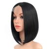 JOLNVCA Black Bob Wigs Straight Short Wigs for Women Synthetic Heat Resistant Fiber Hair Middle Part Natural Looking Daily Cosplay Party Wigs 12 Inch (Black)