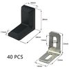 40 PCS L Shape Right Angle Corner Brackets,Shelf Bracket,Plastic Ourside Metal Inside Corner Brace (Black)