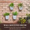 Wall Mounted White Plastic Self Watering Planter Pots, Tabletop Plant Container