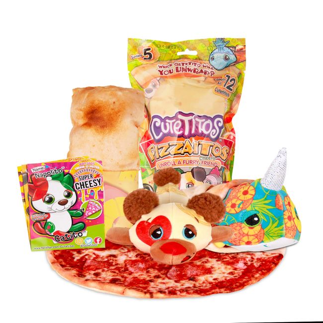 Basic Fun Cutetitos Pizzaitos - Surprise Stuffed Animals - Collectible Pizza Plush - Ages 3+ - Series 5