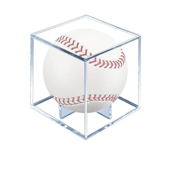 Jaragar Baseball Display Case 1 Pack, UV Protected Sport Collectibles Baseball Holder Acrylic Cube Memorabilia Display Box, Official Baseball Autograph Display Case for Official Size Baseball