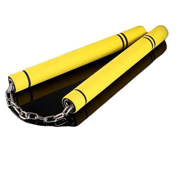 Kitamurasayokai Nunchaku Chain, Diet, Death Game, Burning Dragon, Bruce Lee, Safe, Lightweight, Urethane, Sponge, Beginner, Practice, Yellow