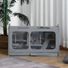 Small Animal Cage w/ Ramp and Jumping Bars for Hamsters and Chinchillas, Grey