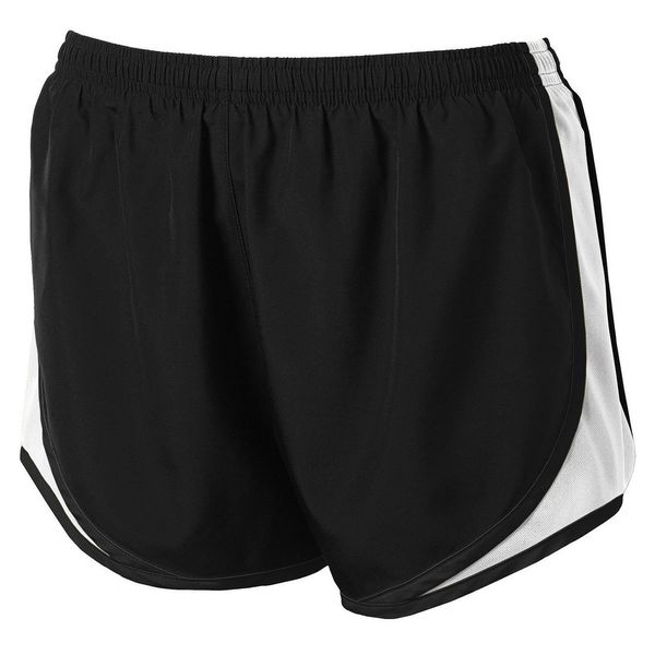 Clothe Co. Womens Running Shorts Moisture Wicking Sport Running Shorts, Black/White/Black, XL