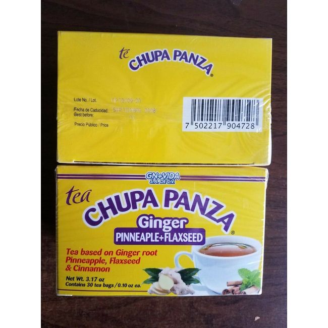 GN+VIDA 30 Bags Original Chupa Panza Ginger Cinnamon Pineapple Tea
