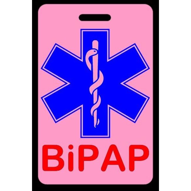 Pink BiPAP Carry-On Bag Tag - Sleep Apnea