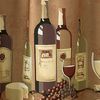 CHF Wines Kitchen Curtain Set 36-inch Length, Brown