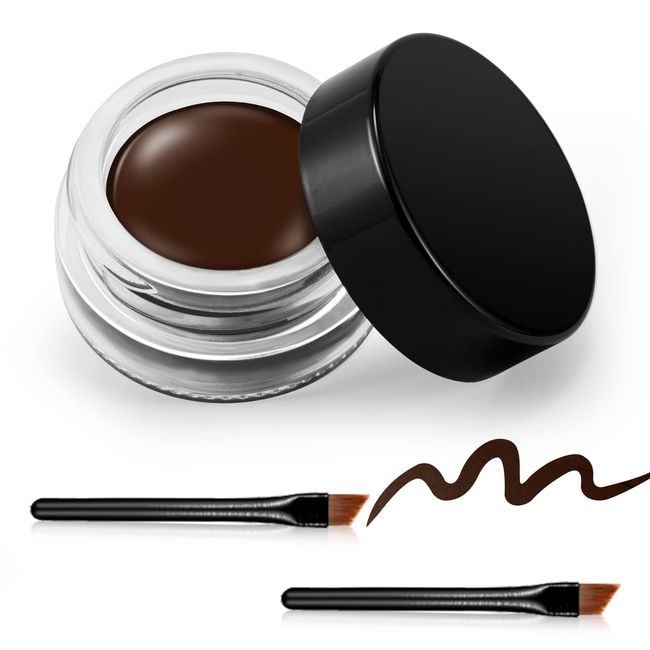 Erinde Wasserdichtes Gel-Eyeliner-Set, lang anhaltendes Creme-Eyeliner-Gel, hochintensive Pigmente, wischfestes Eyeliner-Make-up, wasserfester Eyeliner mit 4 Eyeliner-Pinseln #Braun