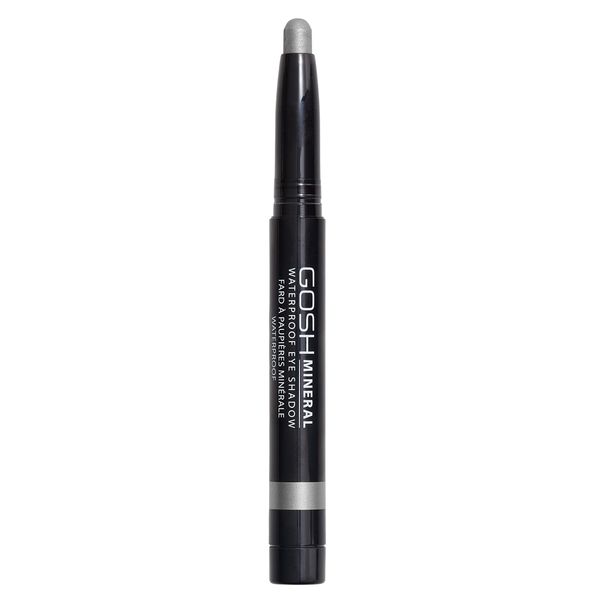 GOSH Mineral Waterproof Eye Shadow I drehbarer Lidschatten-Stift mit cremiger Textur für einfaches Auftragen und intensives Farbergebnis I wasserfest, langanhaltend & parfümfrei I 006 Metallic Grey