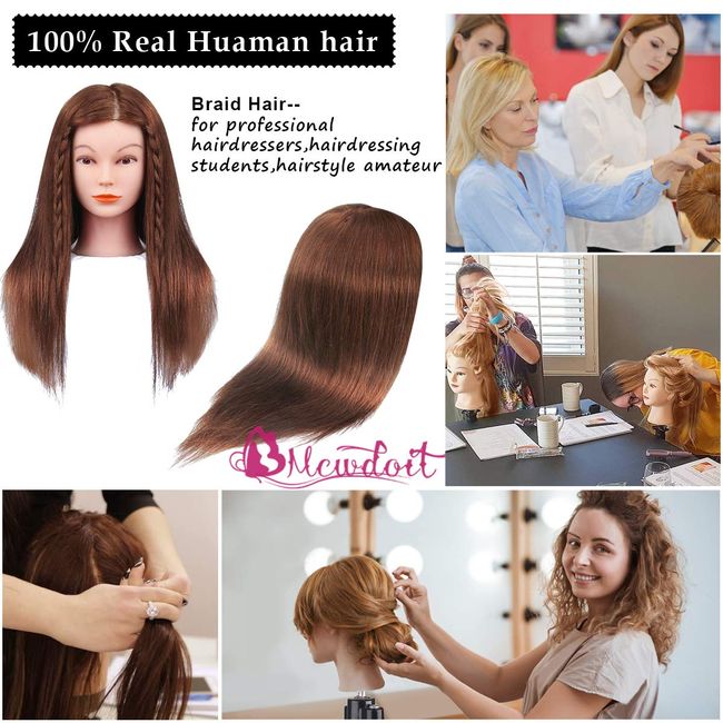 Training Mannequin Heads Doll Head With Synthetic Hair Silicone Mannequins  For Professional Hair Styling Hairdresser For Hairsty