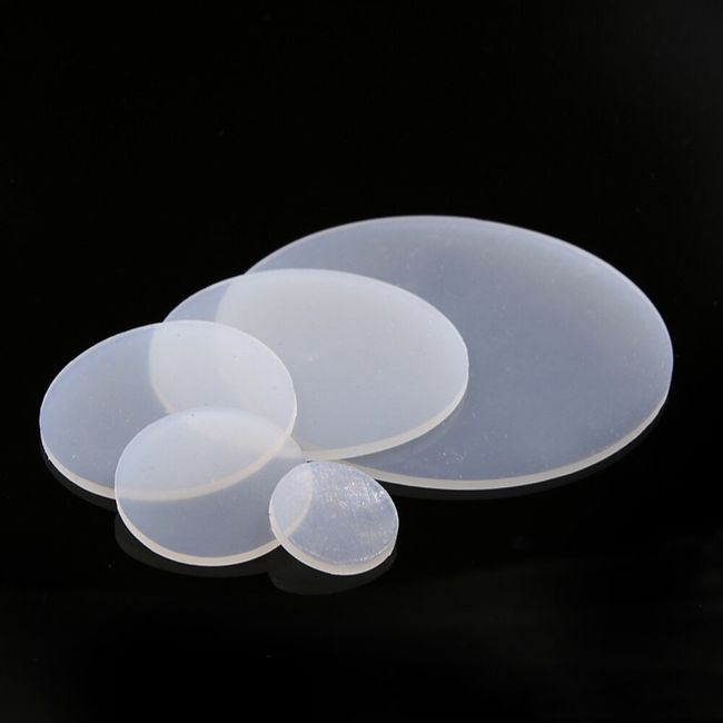 10pcs 3/5mm Thick Silicone Rubber Flat Gaskets Outer Dia 18mm-40mm White  Food Grade Silicon