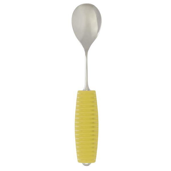 TE to TE Okabe Westernware Seisakusho Flex Kids Metal Spoon, Made in Japan, Freely Bendable, Large, Yellow, for Children