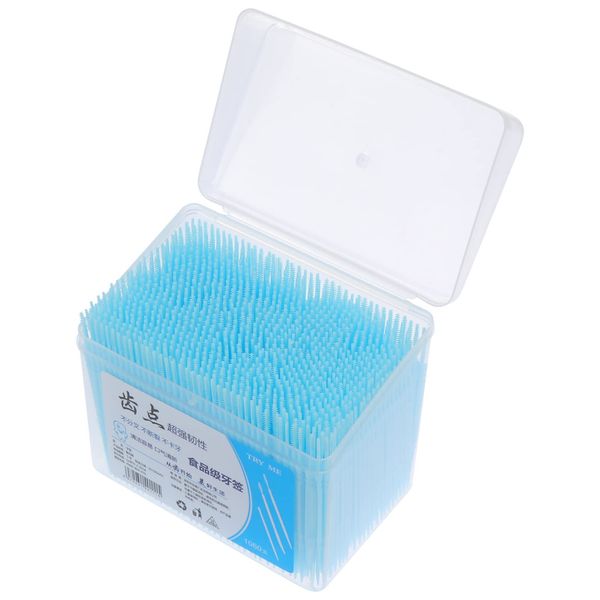 EXCEART) Floss Interdental Picks 1060Pcs Double- end Plastic Toothpicks Tooth Gaps Cleaning Dental Floss Slim Interdental Brushes Oral Hygiene Cleaner Sticks (Assorted Color Travel