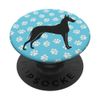 Great Dane Dog Silhouette on Blue with Paw Prints