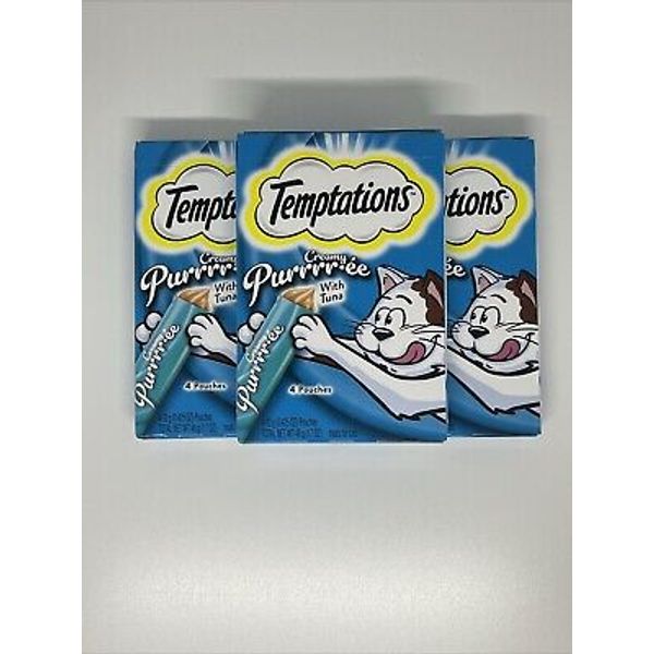 3 Pack of Temptations Creamy Purrrree Tuna Cat Treats - 1.7 oz - 4 Pouches