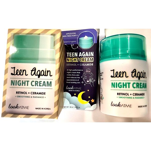 Look At Me Teen Again NIGHT CREAM 50ml/1.69oz RetinolCeramide K-Beauty EXP -5/26