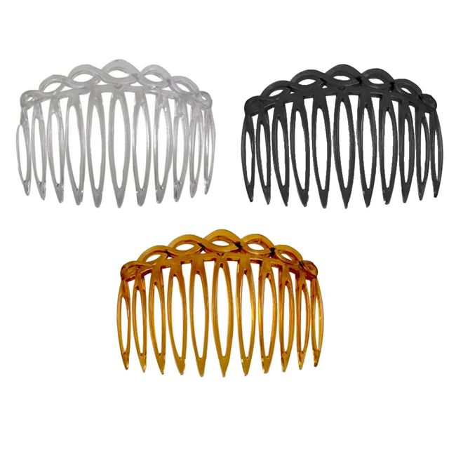 Hair Comb, 3 Pcs Plastic Hair Side Combs, Plastic Teeth Hair Combs, Hair Accessories