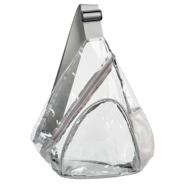 HULISEN Clear PVC Sling Bag Stadium Approved, Backpack with Adjustable Strap