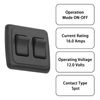 Double SPST On-Off Switch with Bezel, 12V Light Switch for RV, Camper(Black)