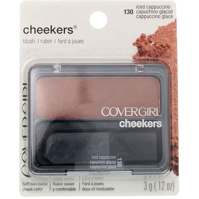 5 Pack CoverGirl Cheekers Powder Blush, Iced Cappuccino 130, 0.12 oz