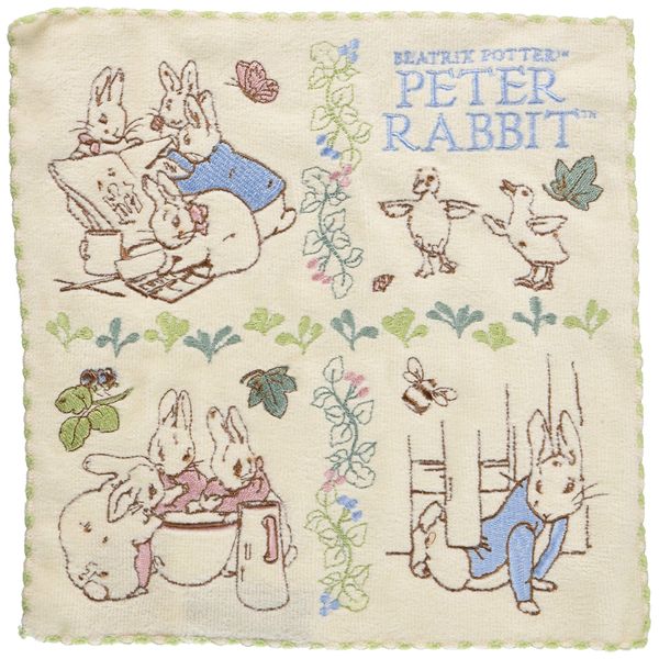 Marushin 5605005400 Hand Towel, Peter's Rabbit, 9.8 x 9.8 inches (25 x 25 cm), 100% Cotton