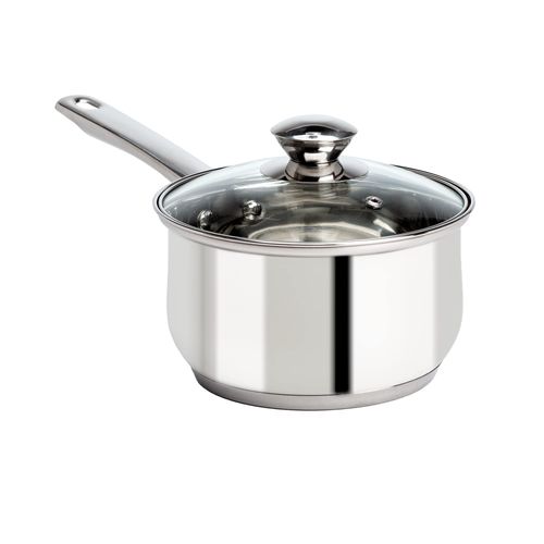 Ecolution Stainless Steel Sauce Pan, Encapsulated Induction Ready Cooking Pot with Glass Lid, Oven Safe, Dishwasher Safe Soup Pot, 2-Quart