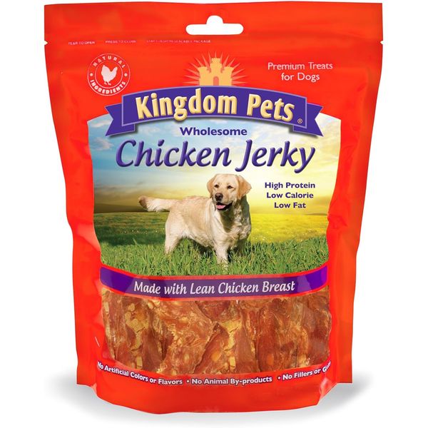 Kingdom Pets Filler Free Chicken Breast Jerky, Premium Treats for Dogs, 48-Ounce