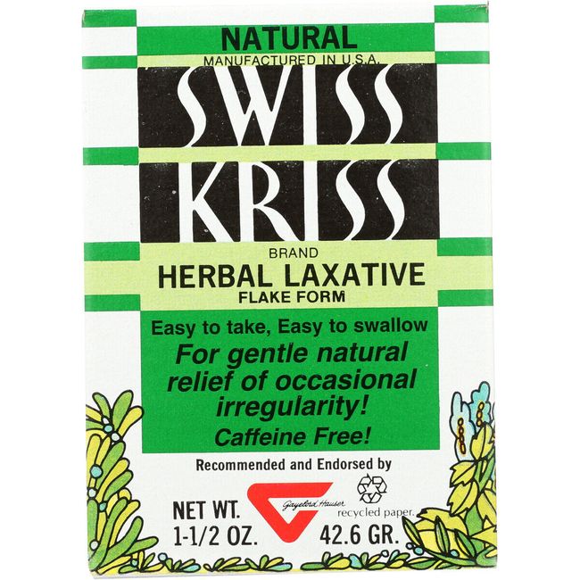 Swiss Kriss Natural Herbal Laxative Flakes 1.5 Oz