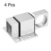 sourcing map Door Bolt Latch, Aluminum Alloy Security Automatic Window Gate Spring Bounce Lock, 4 Pcs (Silver Tone)