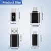 USB-C Adapter Set, USB Type C to USB 3.0, Type-C to USB 3.0, Type C to Micro Micro to Type C (4 Black)