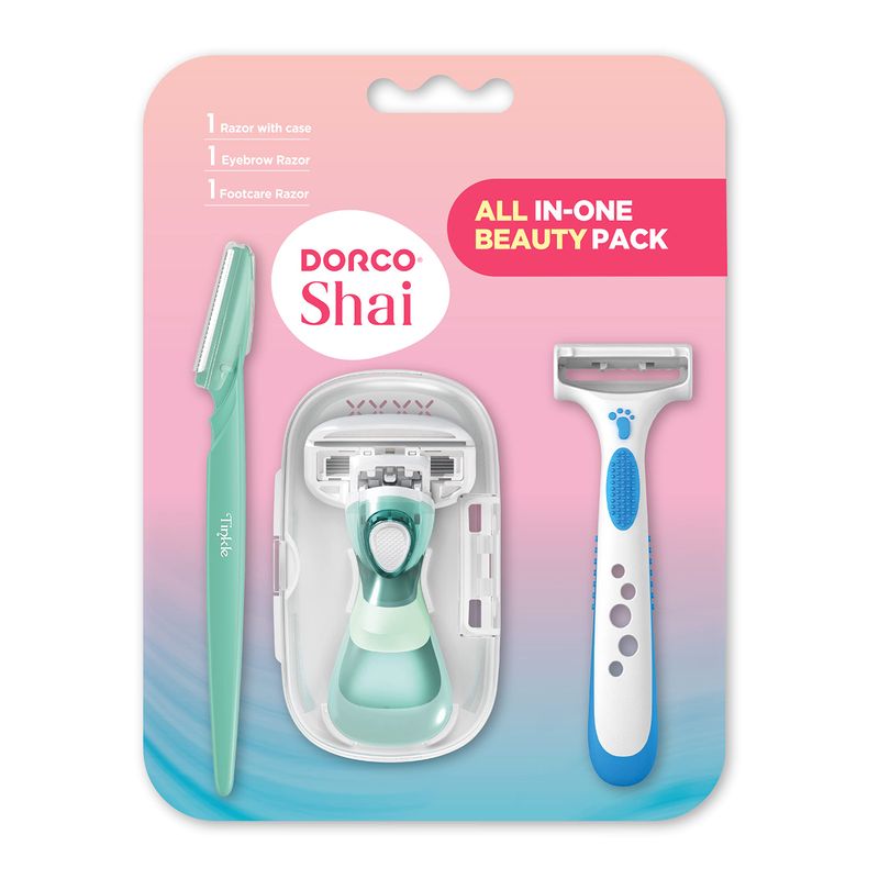 Dorco Shai All In-One Beauty Razor Pack Women Assorted, Ergonomically ...