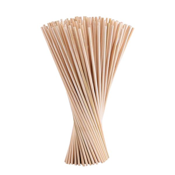 TUPARKA Dowel Rods, 150 Pack Natural Sticks Round Craft Wooden Sticks for DIY Craft (3 * 200mm)