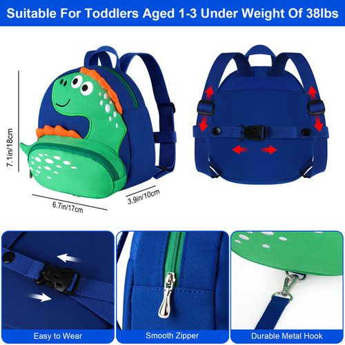 Accmor Toddler Harness Backpack Leash, Cute Dinosaur Backpacks with Anti Lost Wrist Link, Mini Child Leash Wristband Baby Protection for Walking, Keep Kids Close Tether Rein for Boys Aged 1-3 Years