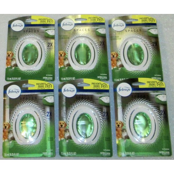 (LOT  6) FEBREZE SMALL SPACES PET ODOR ELIMINATOR FRESH SCENT AIR FRESHENER NEW